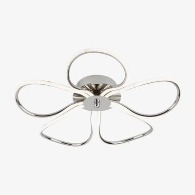 The Range Foliage Integrated LED 5 Light Semi Flush Chrome, White, Silver - Chrome