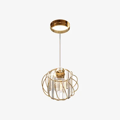 The Range Contemporary Pendant Light with Lampshade - Gold