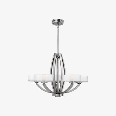The Range Meridian 5 Light Multi Arm Chandelier Brushed Nickel Finish, G9 - Brushed Nickel