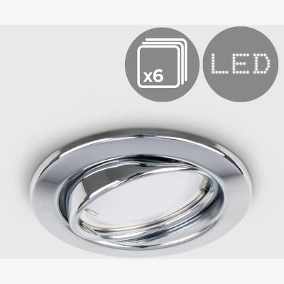 The Range Downlight Tiltable 6 Pack Silver Ceiling Downlight - Silver