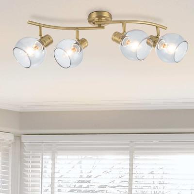 The Range COSYLYTE Hilston 4 Light Bar Glass Spotlight - Gold