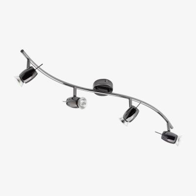 The Range Frank 4 Light Adjustable Wavy Spotlight Bar - Satin Nickel