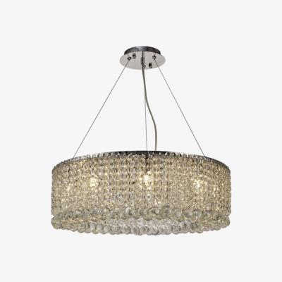 The Range Empire 60cm Ceiling Pendant Chandelier, 9 Light G9, Polished Chrome, Crystal - Polished Chrome