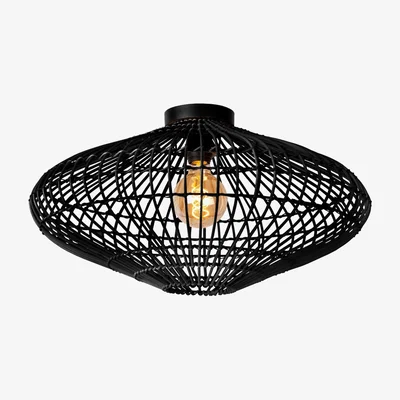 The Range Magali Scandinavian Flush Ceiling Light Black - Black