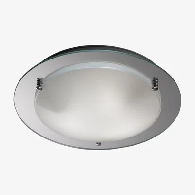 The Range Brooklyn Flush Ceiling, 450mm Round, 3 Light E27 Polished Chrome - Polished Chrome