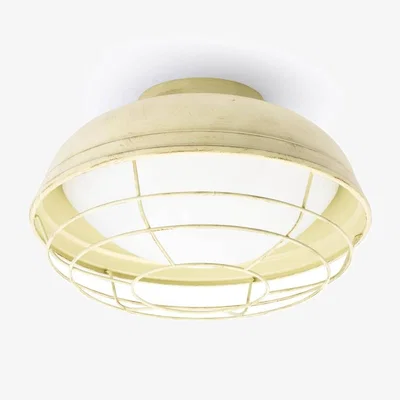 The Range Helmet 2 Light Outdoor Ceiling Light - Cream