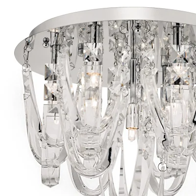 The Range Roxanne 7 Light Flush Polished Chrome Crystal