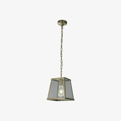 The Range Voyager 1 Light Lantern Pendant Antique Brass, E27 - Antique Brass