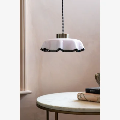 Rockett St George Pink Pleated Glass Easyfit Ceiling Light Shade