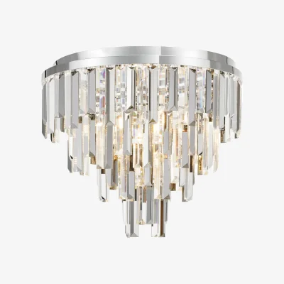 The Range Fuentes 5 Light Flush Polished Chrome and Crystal - Silver