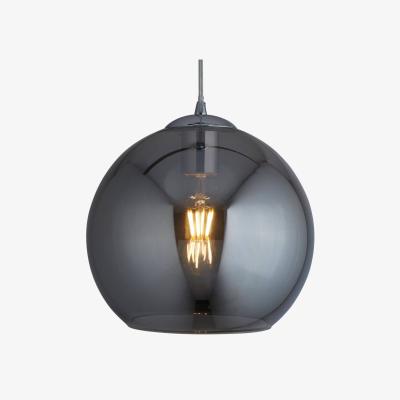 The Range Balls 1 Light Dome Ceiling Pendant Chrome, Smoked Glass, E27 - Chrome / 25cm