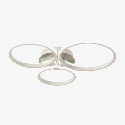 The Range Three Circle LED Ceiling Modern Light with Metal Base - Silver, White