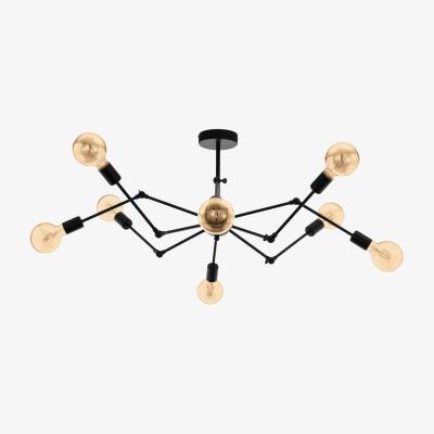 The Range EGLO Exmoor 8-Light Black Ceiling Light - Black