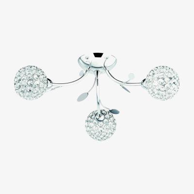 The Range Bellis 3 Light Semi Flush Flower Design Ceiling Light Chrome and Glass, G9 - Chrome