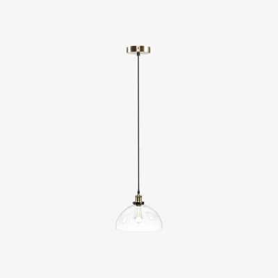 The Range Minimal 1-Light Glass Pendant Light with Clear Lampshade - Clear