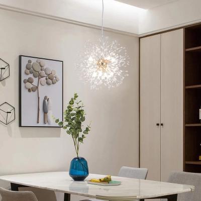 The Range 8-Light Dandelion Crystal Pendant - Gold