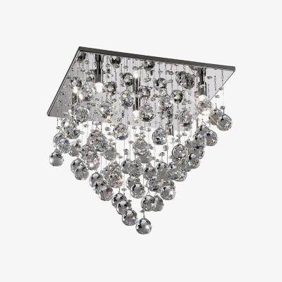The Range Colorado Semi Flush Ceiling Square 5 Light Polished Chrome, Crystal - Polished Chrome