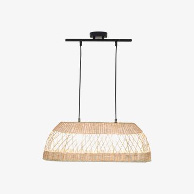 The Range Caswell Rattan 2 Light Oval Ceiling Fitting - Natural