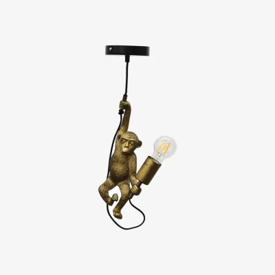 The Range Norman Ceiling Single Pendant Light - Gold Resin With Black Detail