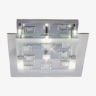 The Range Destello Ceiling Square with Square Pattern 6 Light Polished Chrome, Crystal - Polished Chrome
