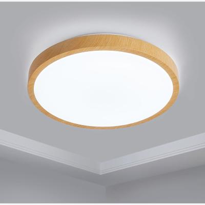 The Range Round Wood Effect Ceiling Light for Modern Interiors - Neutral
