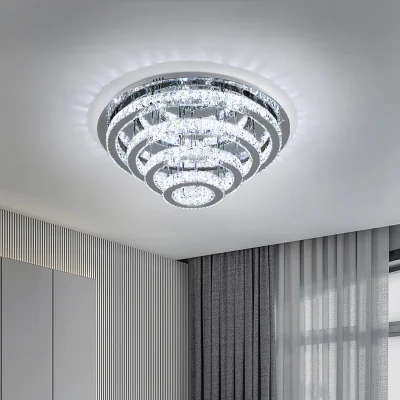The Range 4-Tier Chic Crystal Flush Mount Ceiling Light - Silver