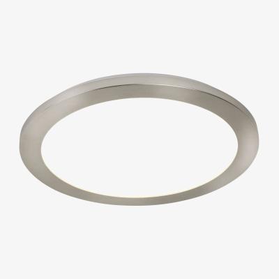 The Range Integrated LED 1 Light Semi Flush Satin Silver, White IP44 - Satin Silver / 30cm