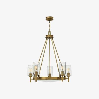 The Range Collier 5 Light Multi Arm Chandelier Brass Finish, E27 - Brass