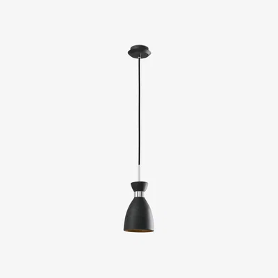 The Range Retro 1 Light Ceiling Pendant - Black