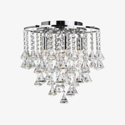 The Range Dorchester 4 Light Flush Ceiling Light Chrome, Crystal, E14 - Chrome