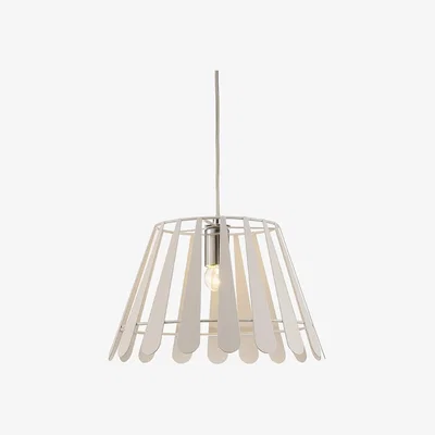 The Range Somerset Ceiling Pendant 1 Light E27 White, Polished Chrome - Matt White