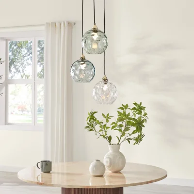 The Range Lake 3 Green Glass Globes Pendant Ceiling Light - Green