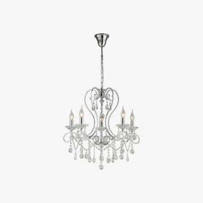The Range Vela Ceiling Pendant Chandelier 5 Light Polished Chrome, Crystal - Polished Chrome