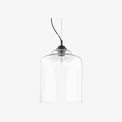 The Range Bistro 1 Light Dome Ceiling Pendant Square - Black