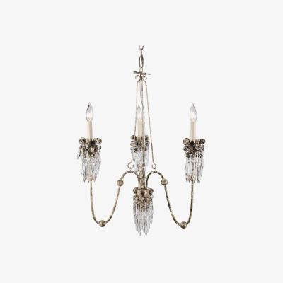 The Range Venetian Chandelier 3 Light Beige, Gold Finish, E14 - Beige