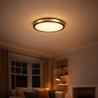 The Range EGLO Pescaito LED Black And Gold Flush Round Ceiling Light, Large - Black