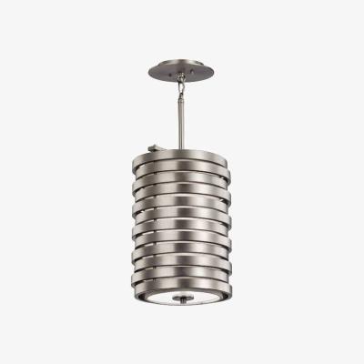 The Range Roswell 1 Light Ceiling Round Pendant Brushed Nickel, E27 - Brushed Nickel