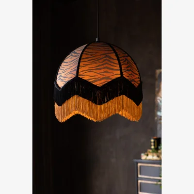 Rockett St George Tiger Print Double Tassel Edge Ceiling Light