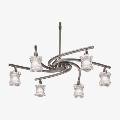 The Range Rosa Telescopic Ceiling Pendant Semi Flush Convertible G9, Satin Nickel - Satin Nickel / 64cm