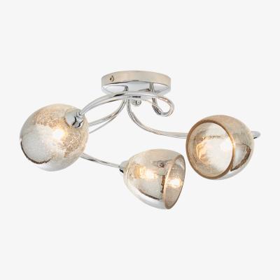 The Range Brent 3 Light Swirl Semi Flush Ceiling Light - Silver