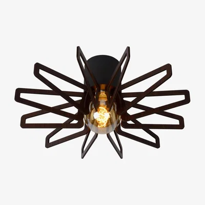 The Range Zidane Modern Flush Ceiling Light Black - Black / 45cm