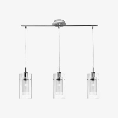 The Range Duo 3 Light Cluster Pendant Chrome, Glass, E14 - Chrome / 71cm