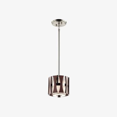 The Range Cirus 1 Light Round Ceiling Mini Pendant Wood, E27 - Wood