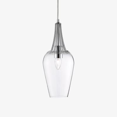 The Range Whisk Pendant - Chrome and Clear Glass - Chrome
