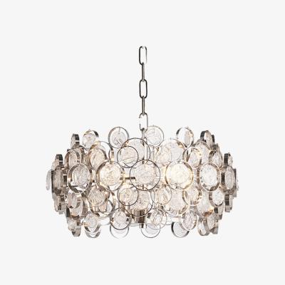 The Range Marella Pendant Bright Nickel Plate  Clear Glass 4 Light Dimmable IP20 - E14 - Bright nickel plate & clear glass
