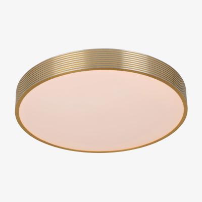 The Range Malin Modern Flush Ceiling Light Gold - Brass