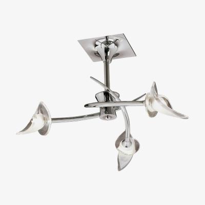 The Range Flavia Semi Flush Ceiling Round 3 Light G9, Polished Chrome - Polished Chrome
