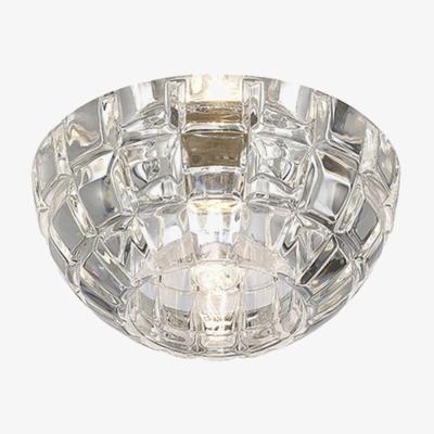 The Range Ria Round Recessed Downlight G9 Cube Pattern Polished Chrome, Crystal - Clear / 6.5cm