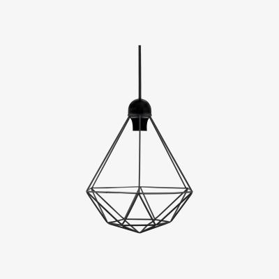The Range Tees Wire Frame Pendant Ceiling Light Black, E27 - Black