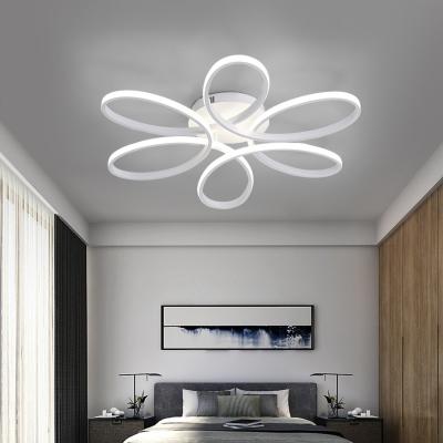 The Range Petal LED Ceiling Light (White Frame) - White / 74cm